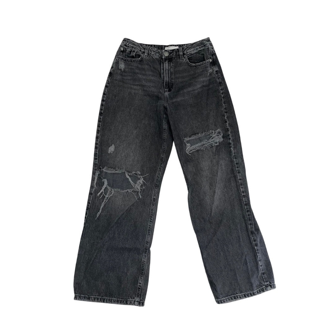 Garage distressed wide leg jeans black washed lose fit high waisted Size 29
