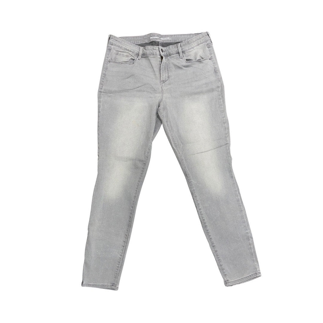 Old Navy Rockstar Skinny Jeans Mid Rise Gray Women Denim Plus Size Grunge Punk