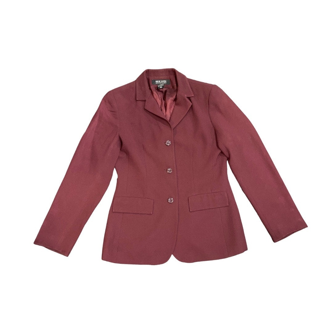 New York & Company Burgundy Blazer Size 4 Career Office Professional Chic Preppy