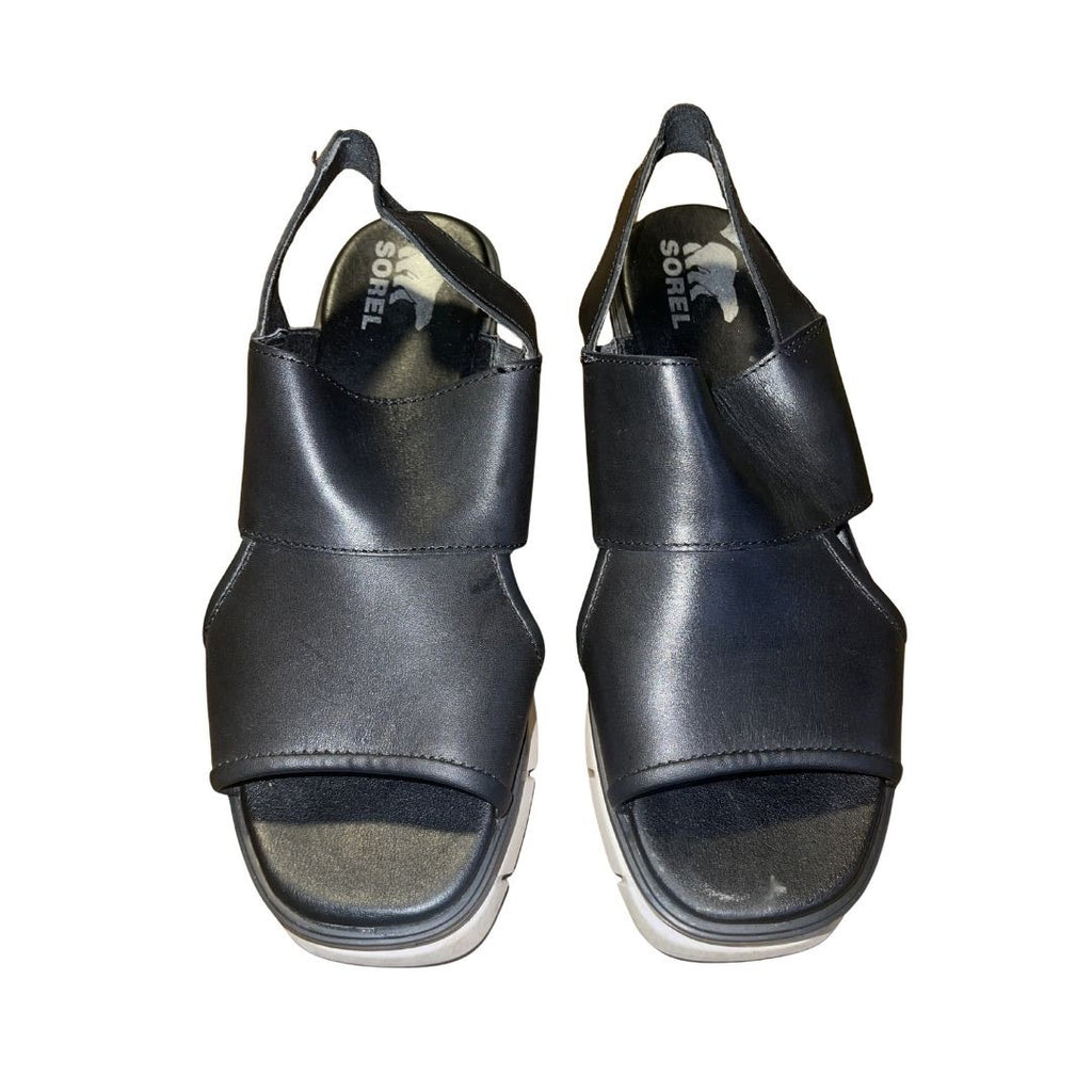 Sorel Joanie III Slingback Platform Wedge Leather Sandal Size 8 Open Toe Shoes