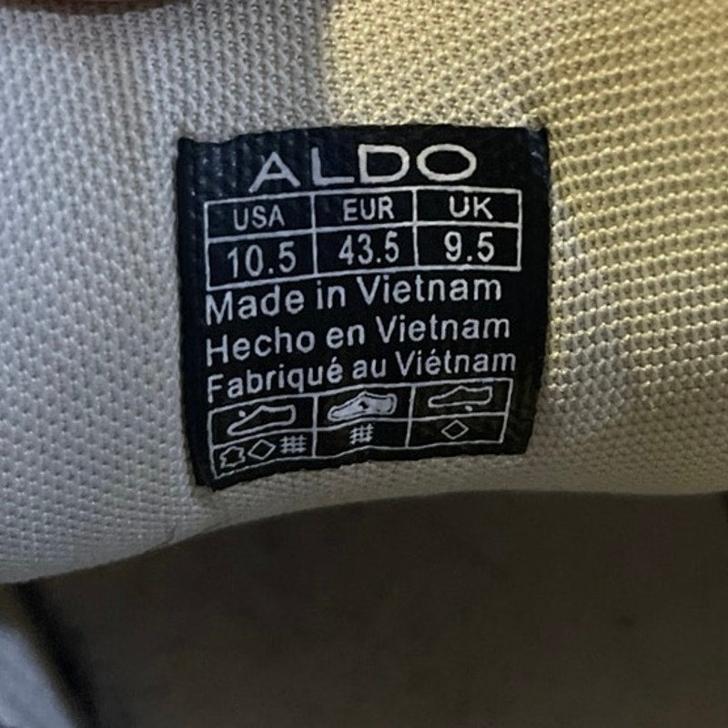 Aldo Blade White Gray Sneakers SZ 10.5 Chunky Retro Metallic Overlay Streetwear