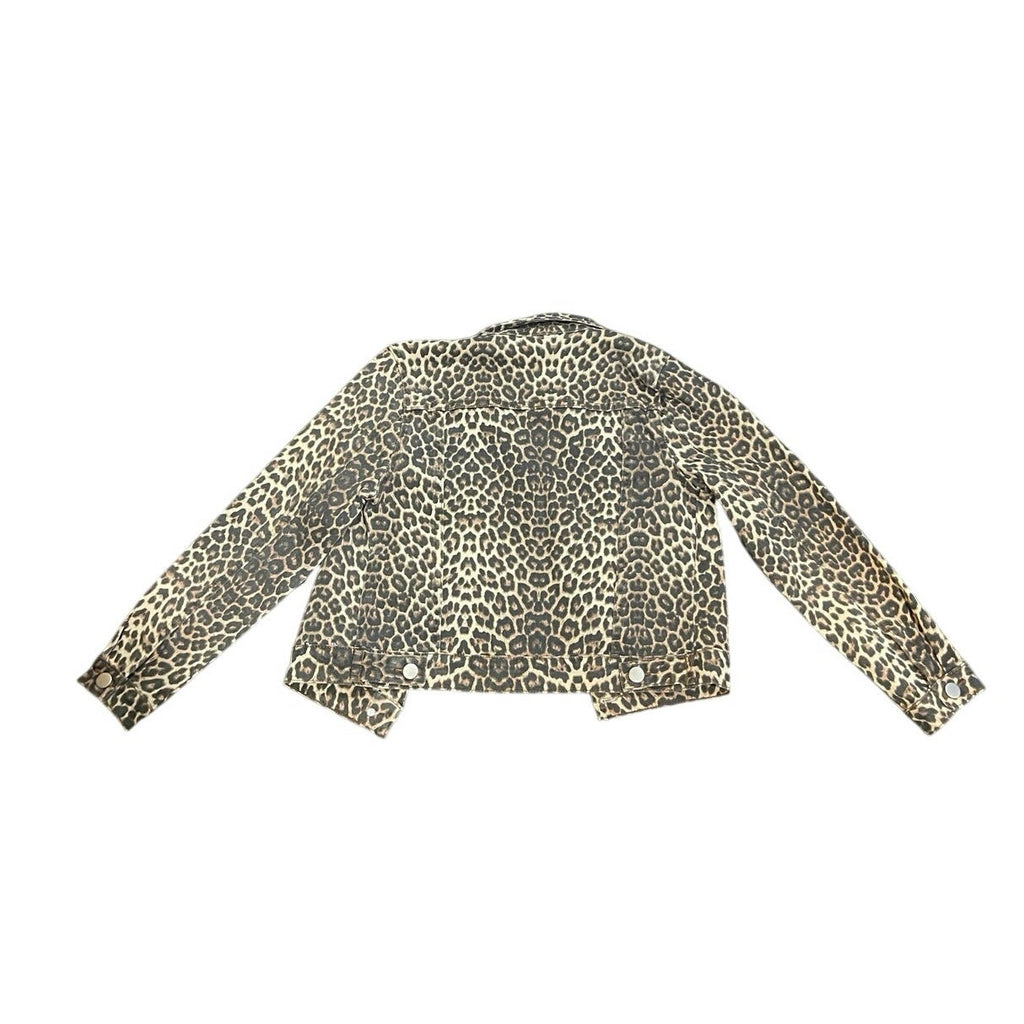 Youth Girl Cheetah Cropped Animal Cheetah Print Jacket Size 10/12 Kidscore