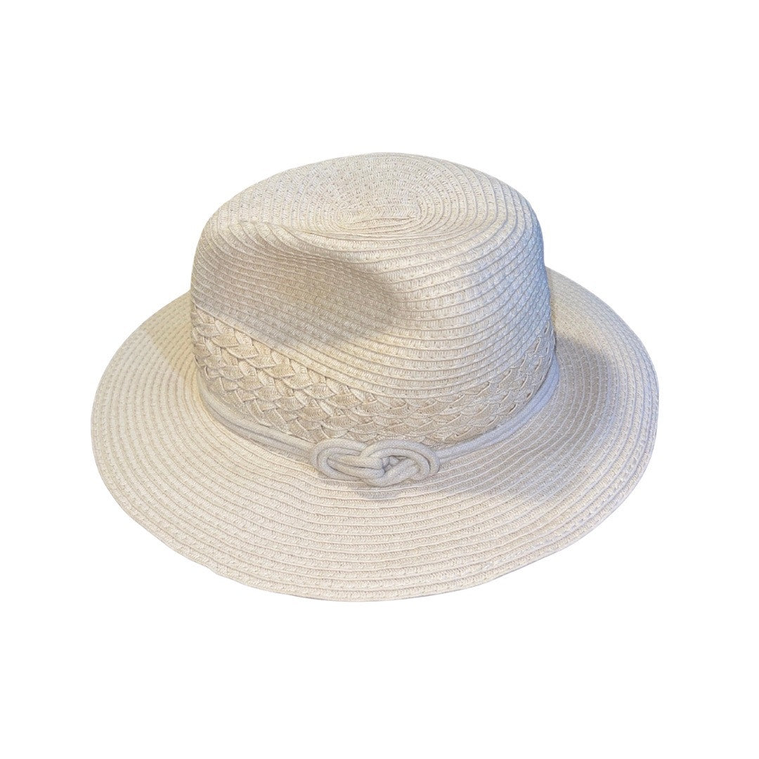 Bass Straw Style Hat 100% Paper Rope Band One Size Beach Vacation Sun Hat