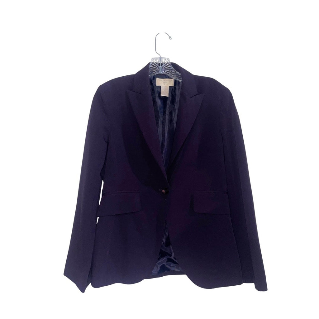 Worthington Petite Stretch Purple One Button Blazer Jacket Size 4P Career Office