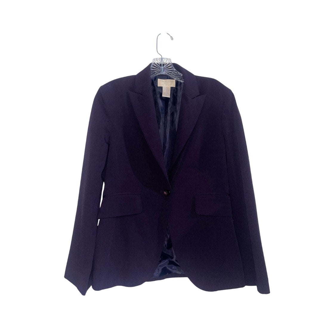 Worthington Petite Stretch Purple One Button Blazer Jacket Size 4P Career Office