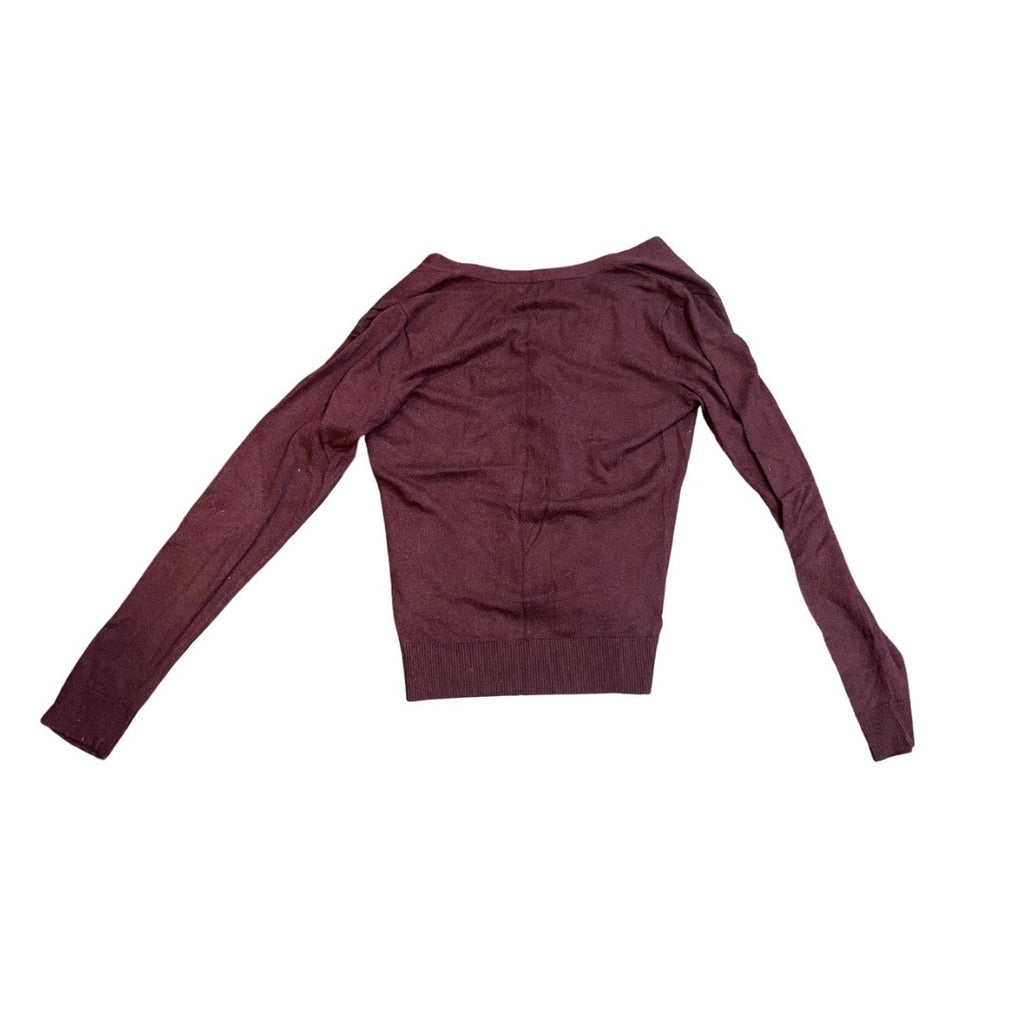 7th Avenue Burgundy Cardigan Sweater Size Medium Garnett Buttons Fall Holiday