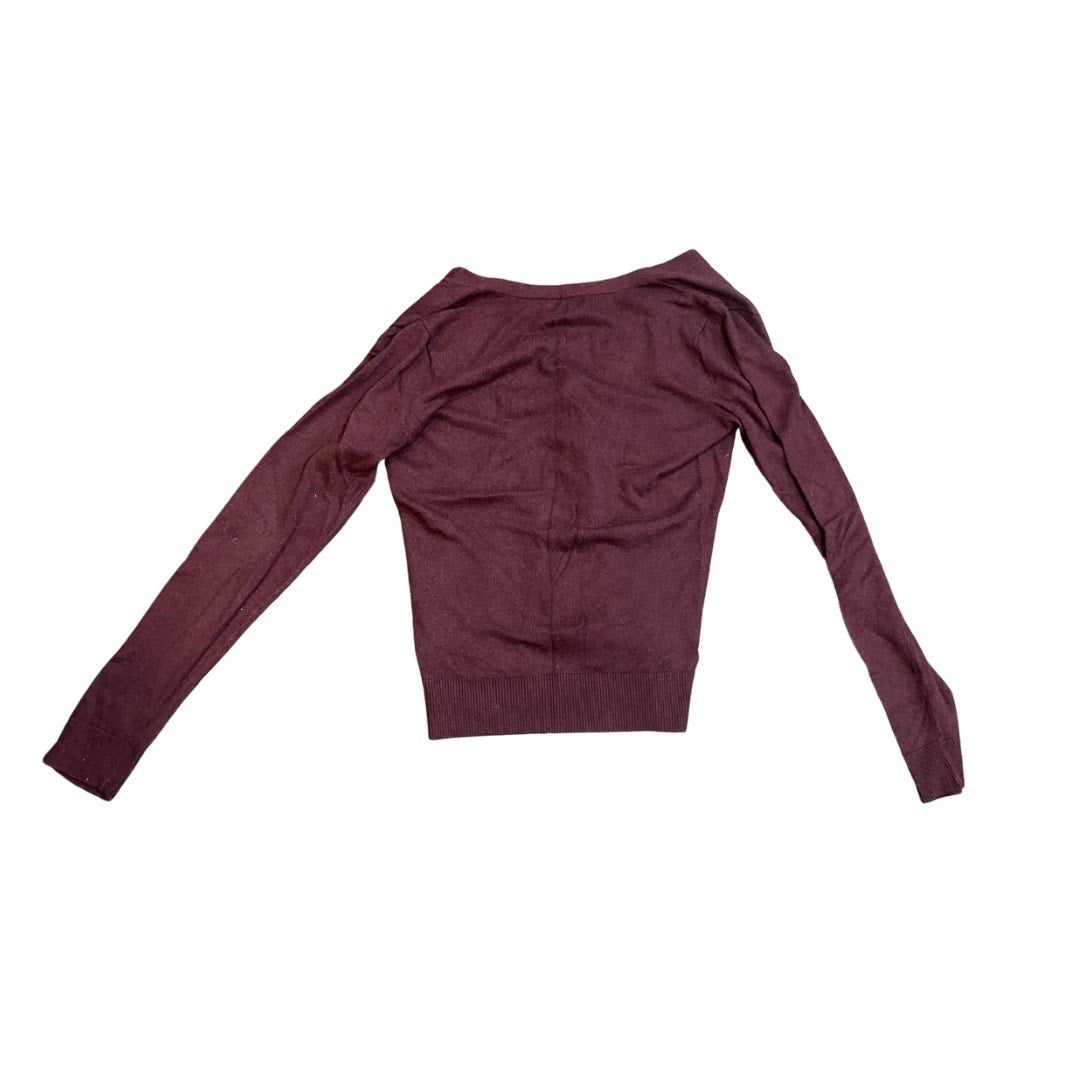 7th Avenue Burgundy Cardigan Sweater Size Medium Garnett Buttons Fall Holiday