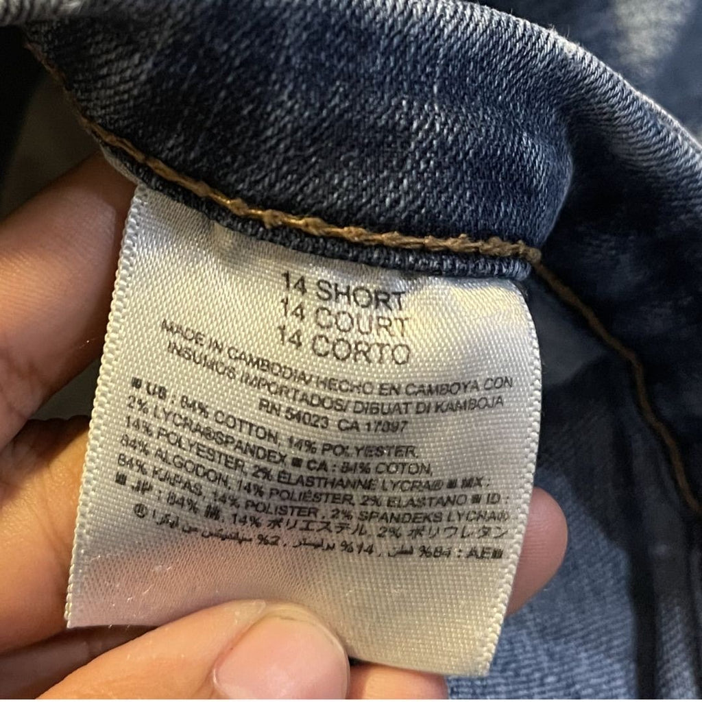 Old Navy Curvy Profile Mid Rise Straight Leg Denim Jeans 14S Streetwear Flaw