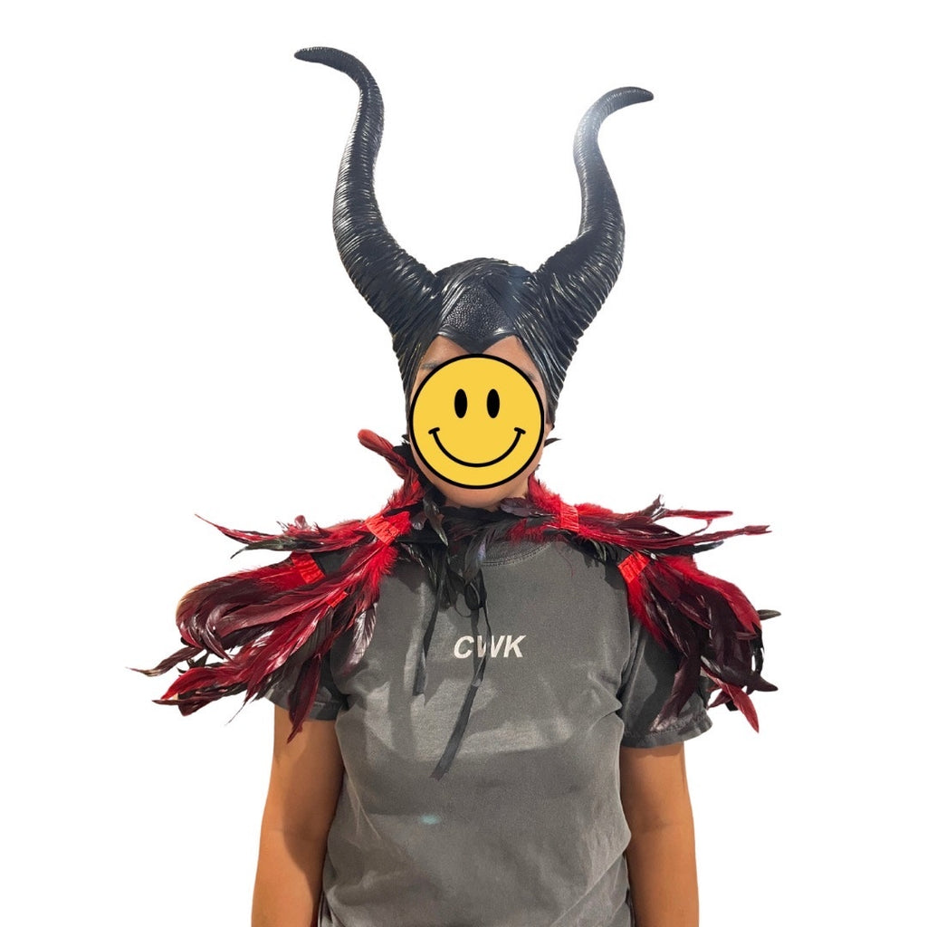 Maleficent Halloween Costume Horned Hairpiece Adult Size Disney Villain Horror