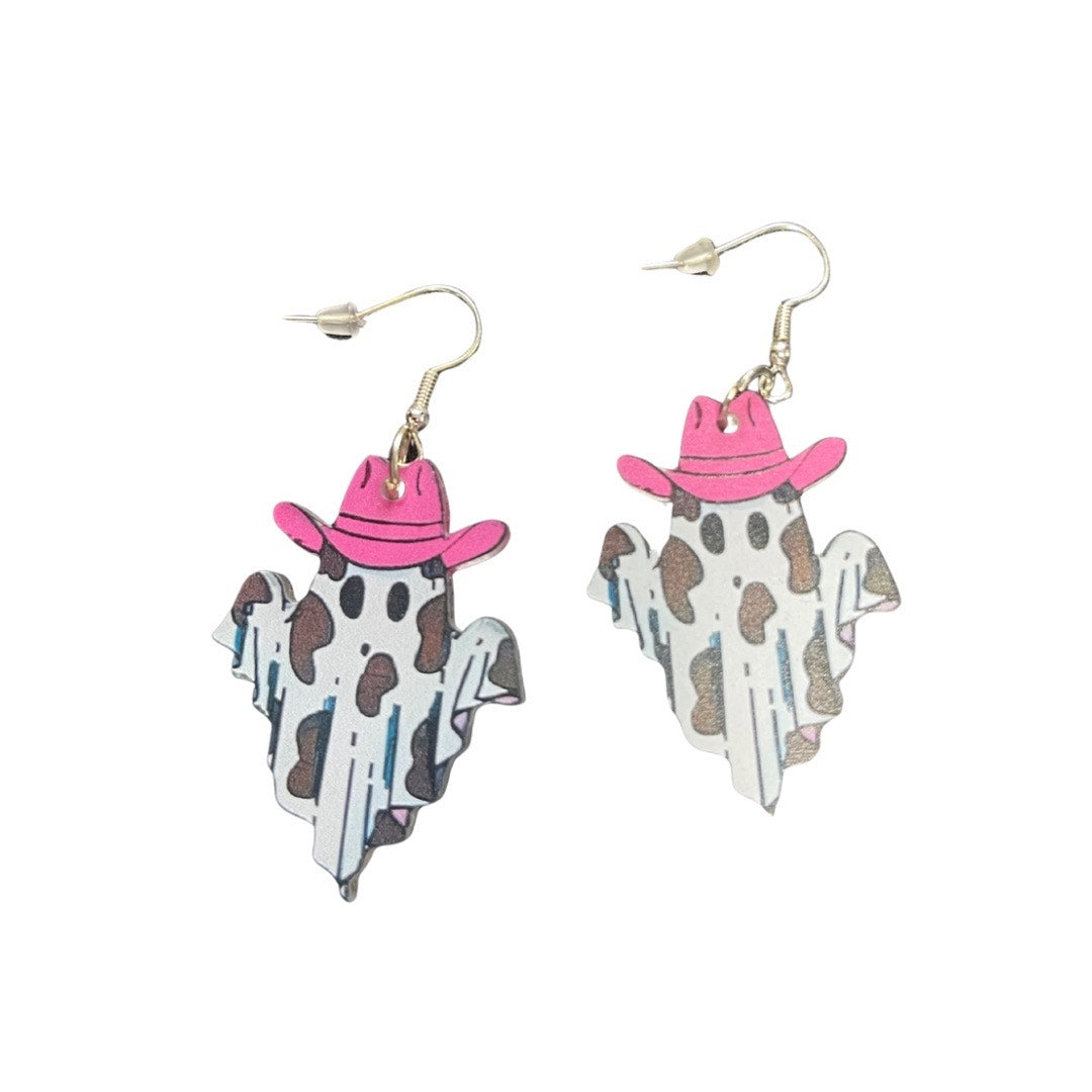 Pink Cowboy Ghost earrings