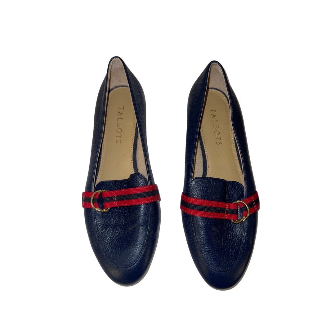 Talbots Women's Leather Navy Blue D-Ring Flats Loafers Comfort Classic Size 7