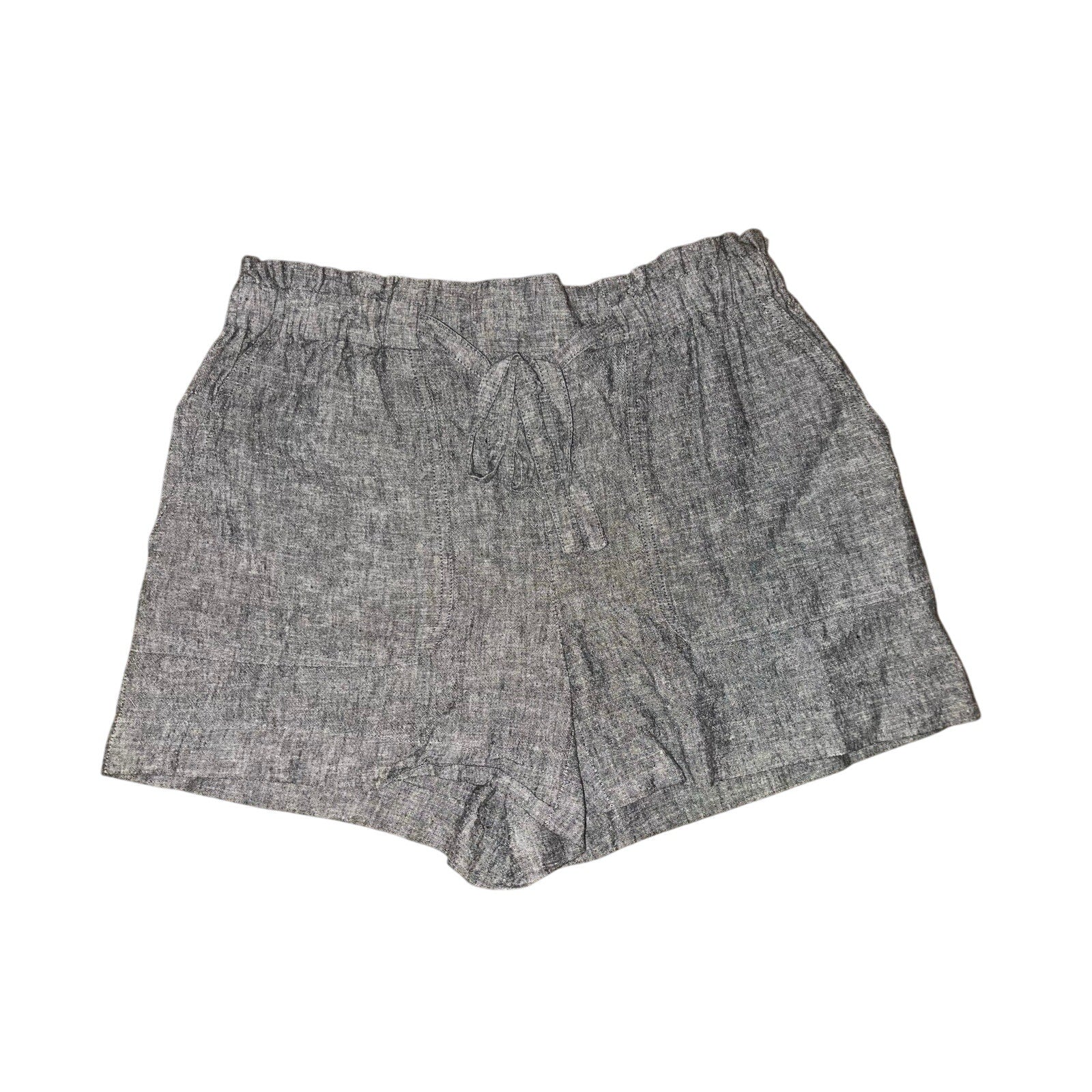 Calvin Klein Womens Gray Pull on Elastic Shorts Decoratie Tie Size 6 Linen Blend