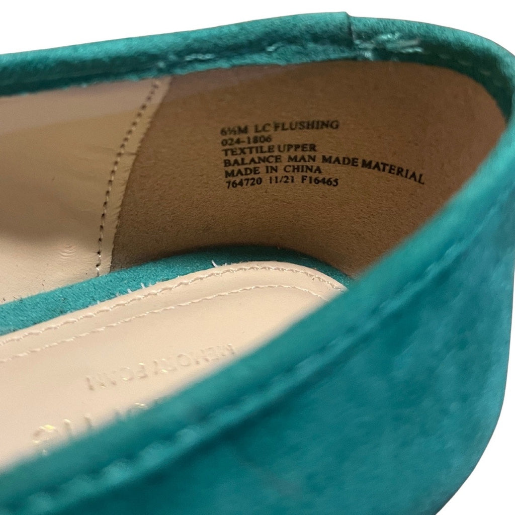 Liz Claiborne Green Ballet Flats Faux Suede Memory Foam Preppy Loafers Size 6.5 NWT