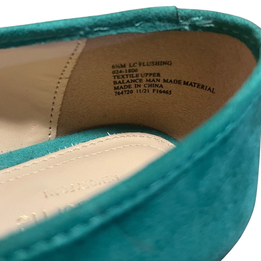 Liz Claiborne Green Ballet Flats Faux Suede Memory Foam Preppy Loafers Size 6.5 NWT