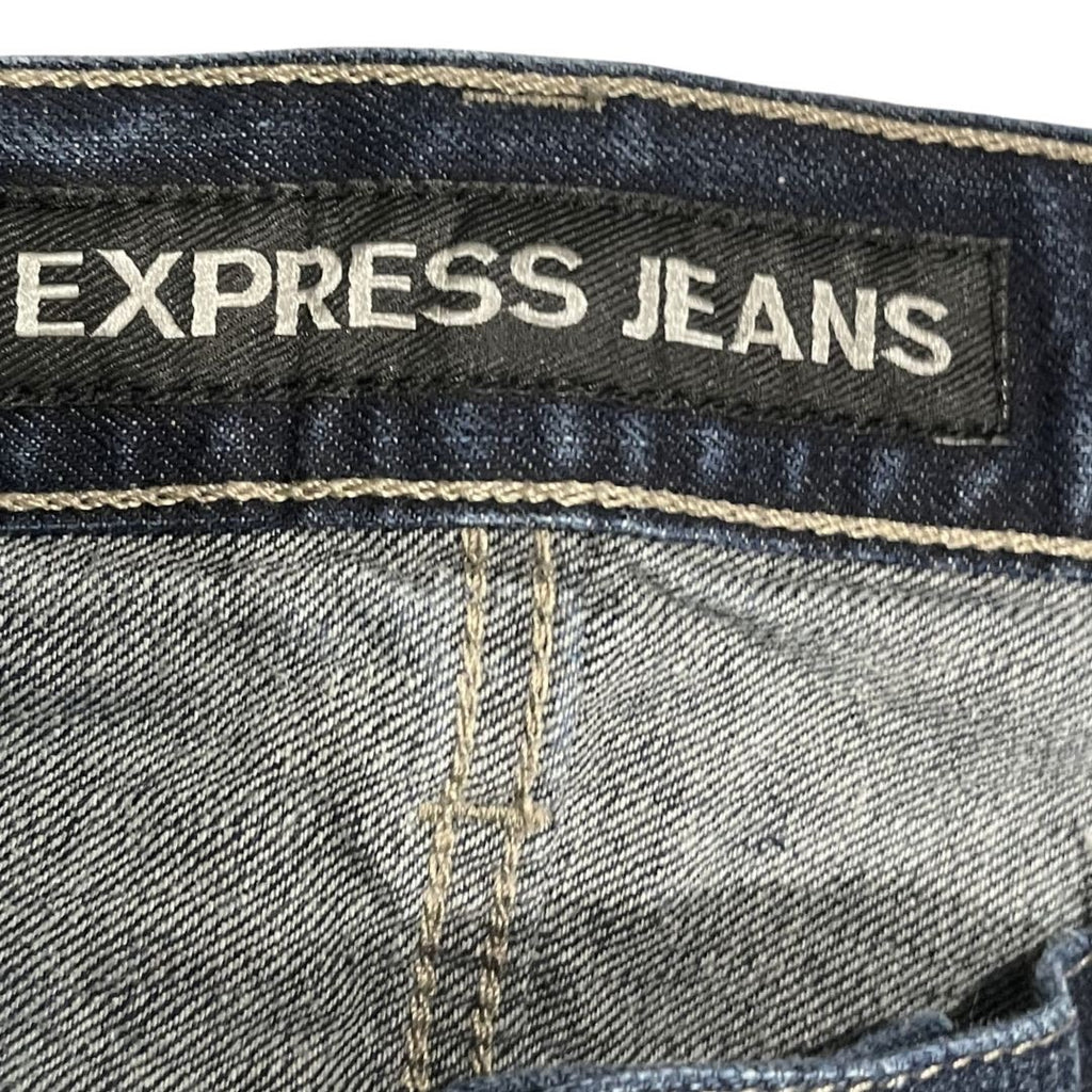 Express Blake Loose Fit Straight Leg Dark Wash Denim Jeans Size 34X30 Streetwear