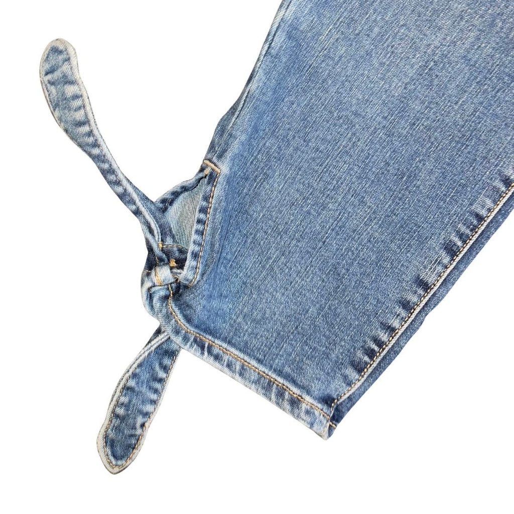 St. John's Bay Capri Jeans Tie Accent Plus Size 16 Skinny Leg Crop Casual