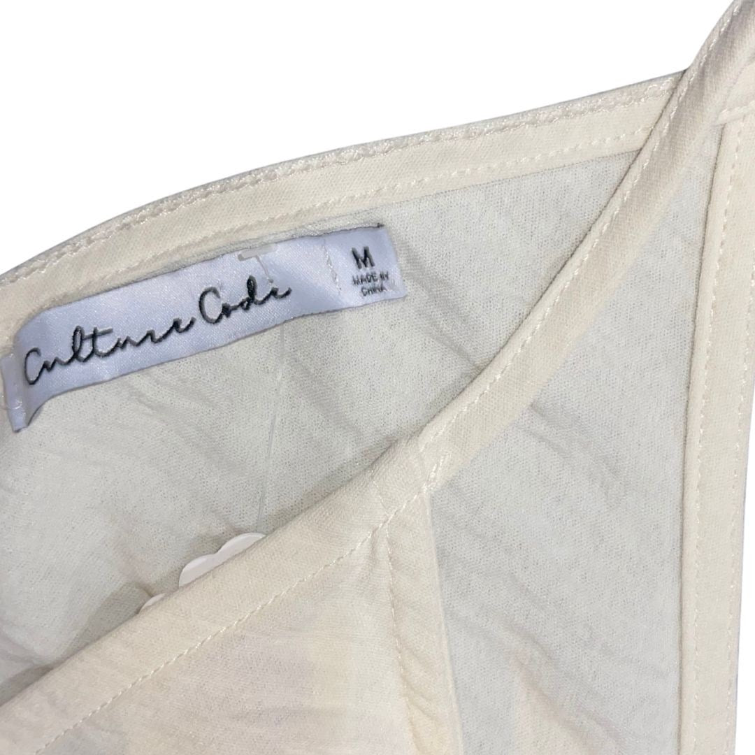 Culture Code Y2K V-neck Babydoll Camisole Top Cinche Tie Waist Size Medium cream