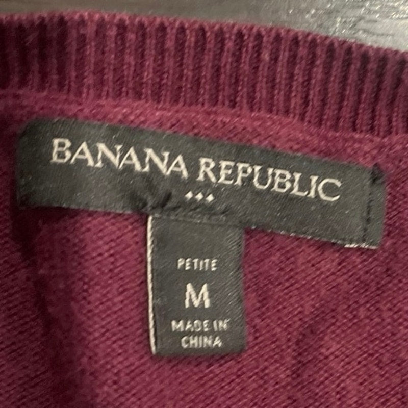Banana Republic Burgundy Button Cardigan Sweater SZ M Casual Preppy Academia