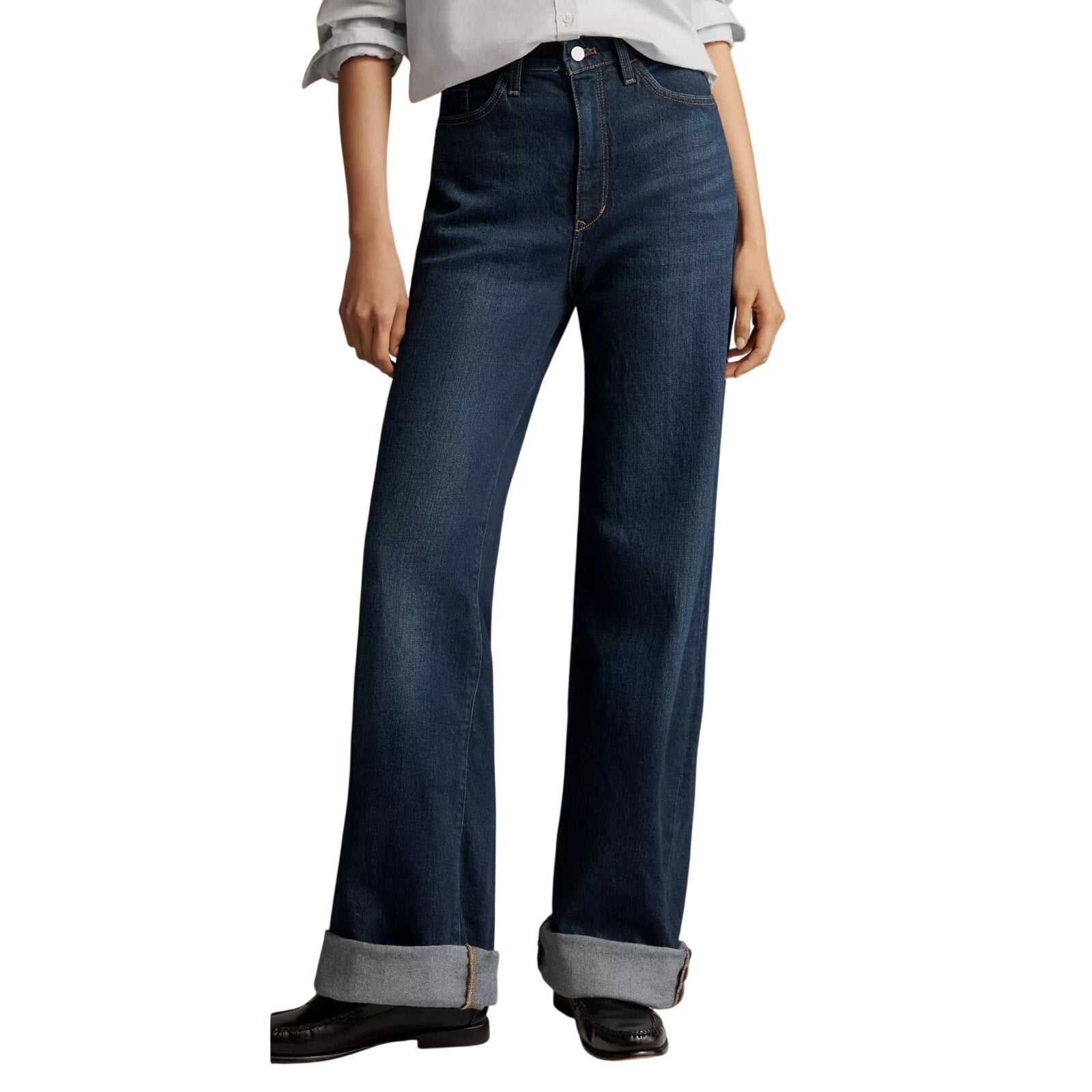 Pilcro The Austin High Rise Cuffed Wide Leg Jeans Denim Size 32 Five Pocket NWT