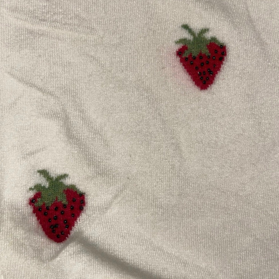 Sempre Strawberry button up cardigan cashmere and lambswool blend