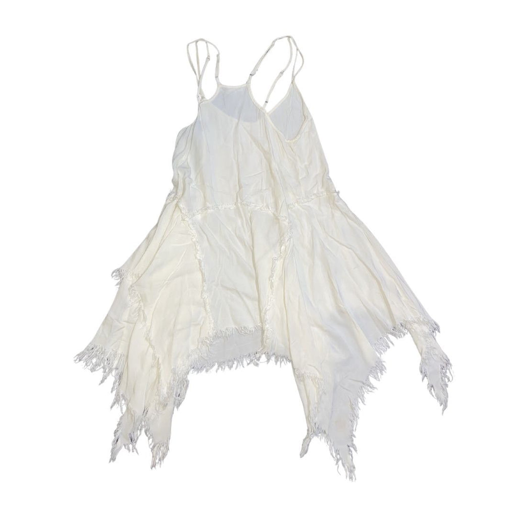 Free People Intimately Shred Slip Dress Asymmetrical Handkerchief Hemline SZ S