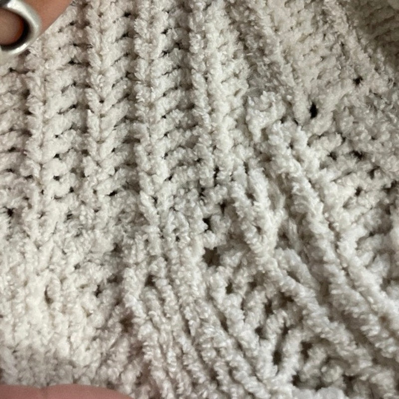 American Eagle Outfitters Oatmeal Chunky Cropped Mock Neck Sweater SZ XL Y2K