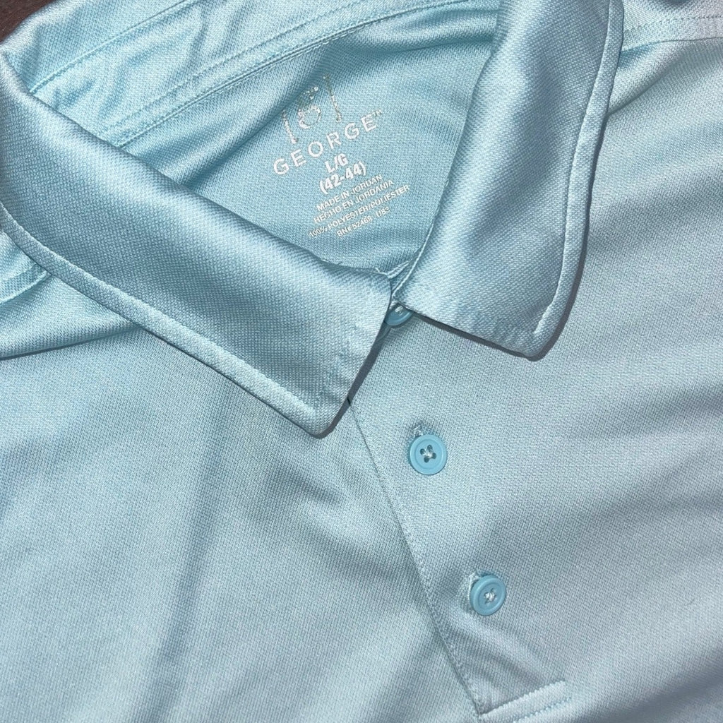 George Lot of 2 Polo Shirts Burgundy and Blue SZ Large Golf Preppy Casual Sporty