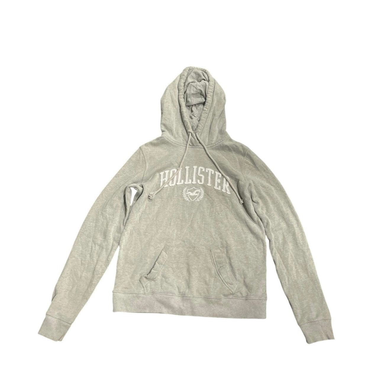 Hollister Embroidered Logo Grey Pullover Hoodie Size Small Streetwear Y2K