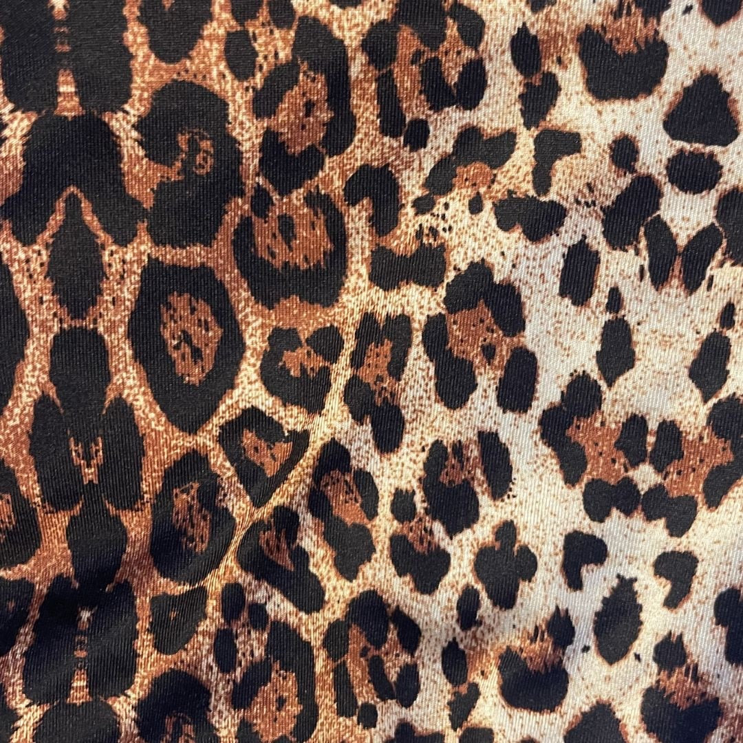 Leopard Print Long Sleeve Maxi Dress Mock Neck Bodycon Mob Wife Chic Party