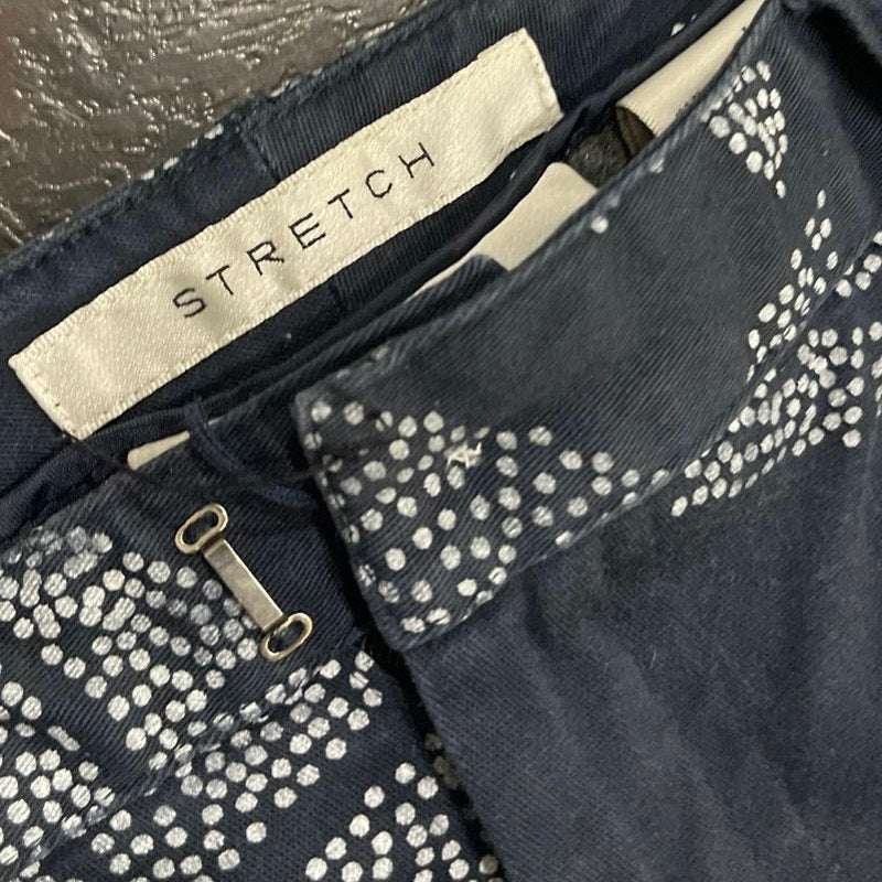 Evan-Picone Navy Blue Floral Stretch Capri Pants SZ 8 Resort Casual Wear