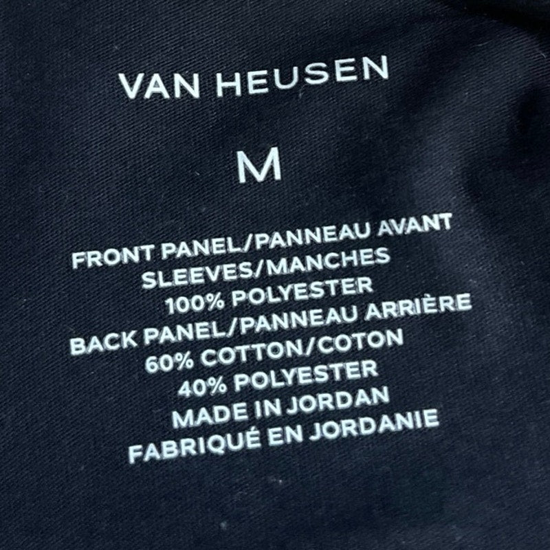 Van Heusen Black White Polka Dot Blouse Size Medium Office Chic Classy Modern
