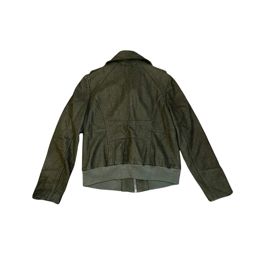 Steve Madden Womens Wool Blend Green Army Jacket Military Coat Size Medium