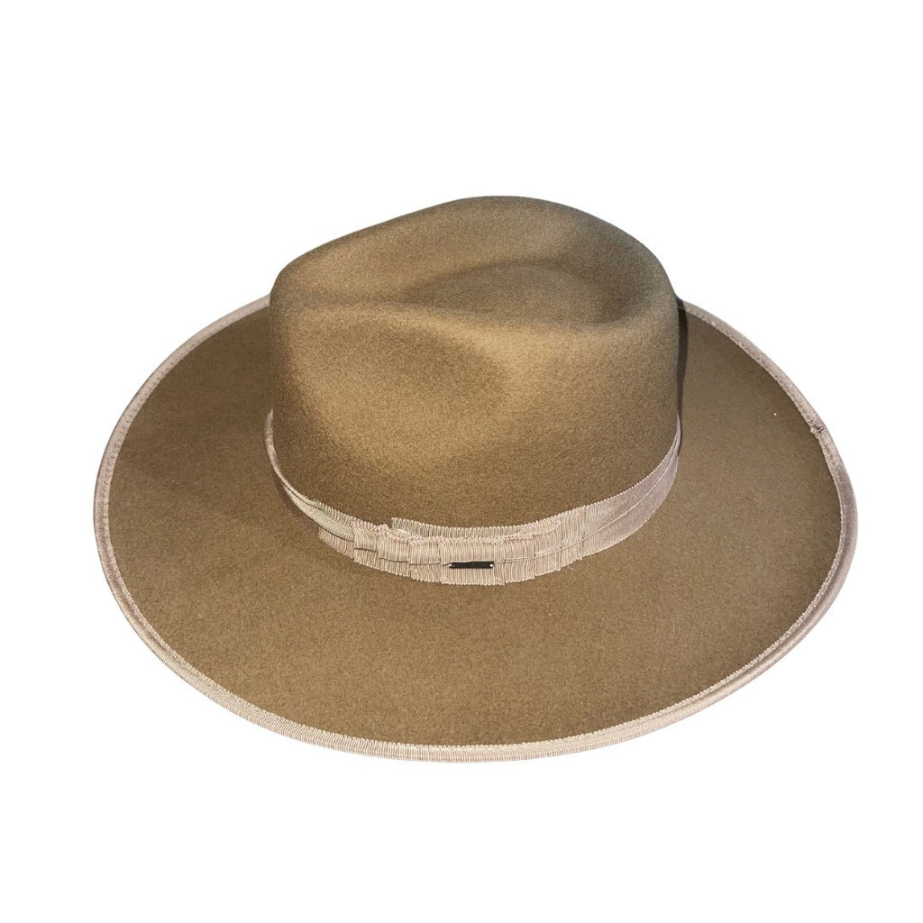 Brixton Reno Fedora Hat Adjustable Unisex Medal Bronze Small 7" Australian Wool