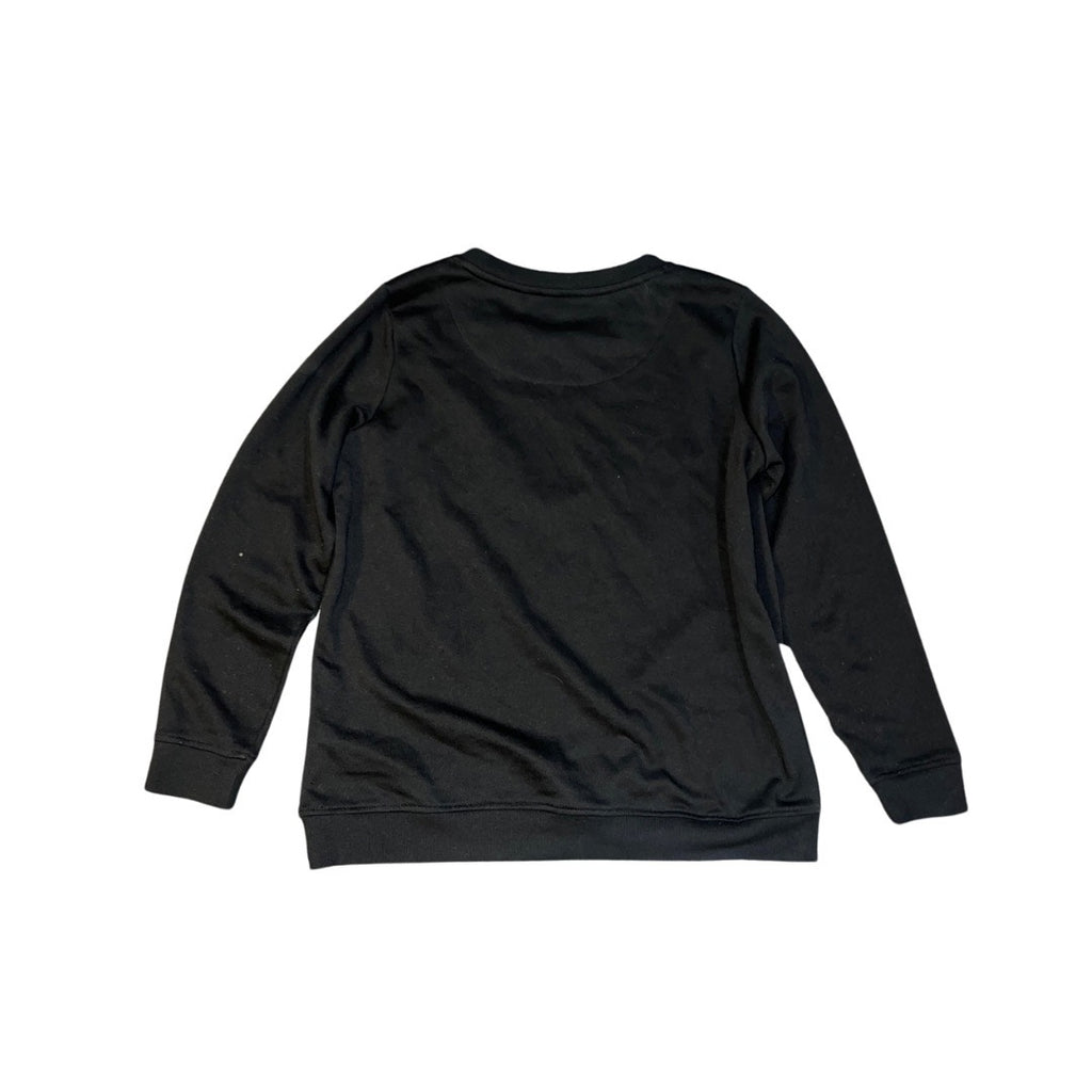 Calvin Klein Black Sparkle gem CK logo Long Sleeve Top Size Small