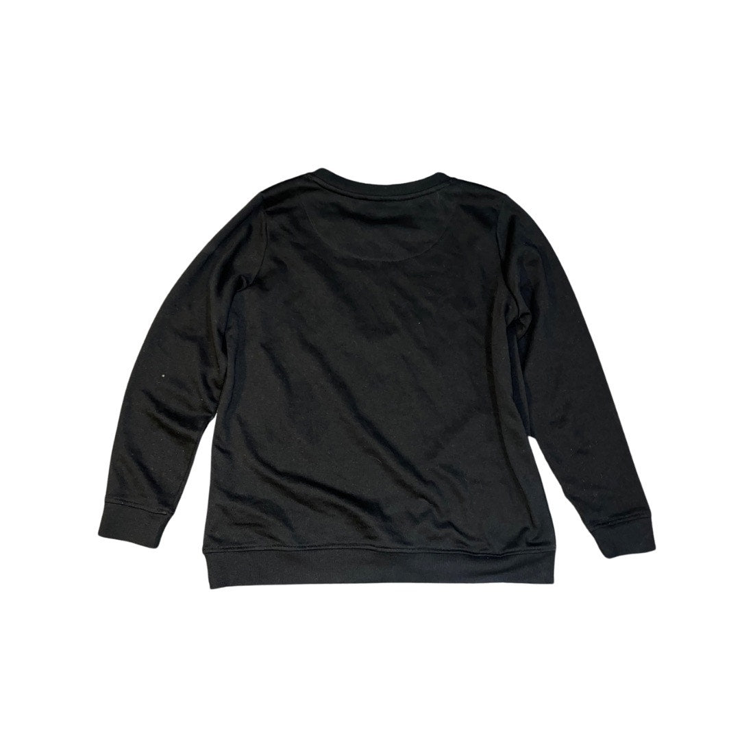 Calvin Klein Black Sparkle gem CK logo Long Sleeve Top Size Small