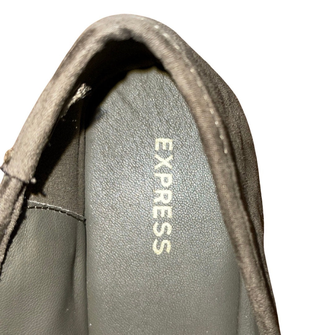 Express Suede Gray Square Toe Ballet Flats Slip On Bow Detail Size Size 8.5 NWOT