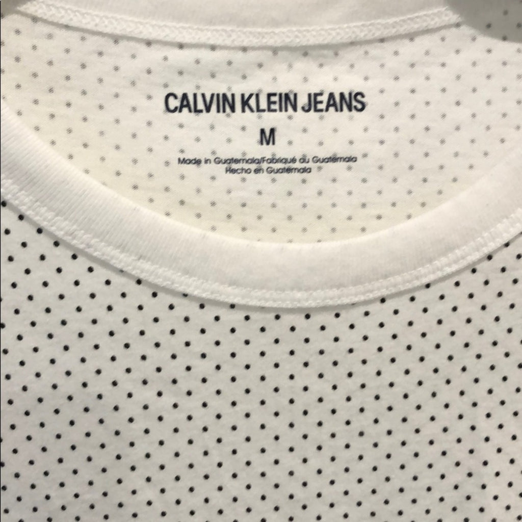 Calvin Klein Jeans Polka Dot Logo Loose Fit T-shirt Size Medium
