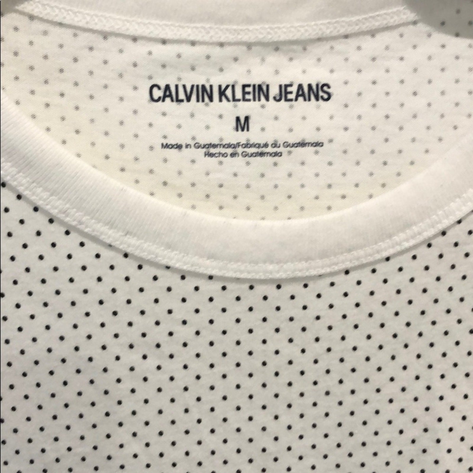 Calvin Klein Jeans Polka Dot Logo Loose Fit T-shirt Size Medium