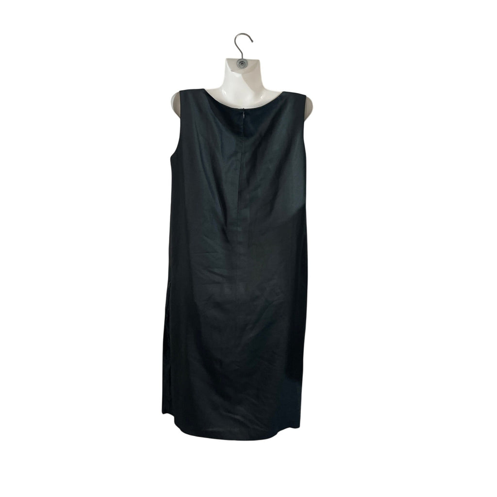 Izzat Baba Classic Black Sleeveless Sheath Dress Minimalist Office Career Wear