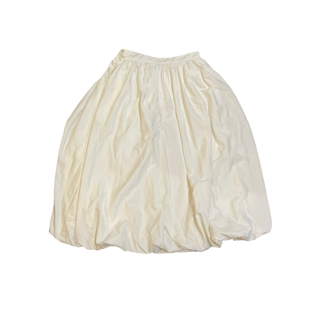 Endless Rose Off White Bubble Hem Midi Nylon Skirt SZ M Flowy Romantic Y2K