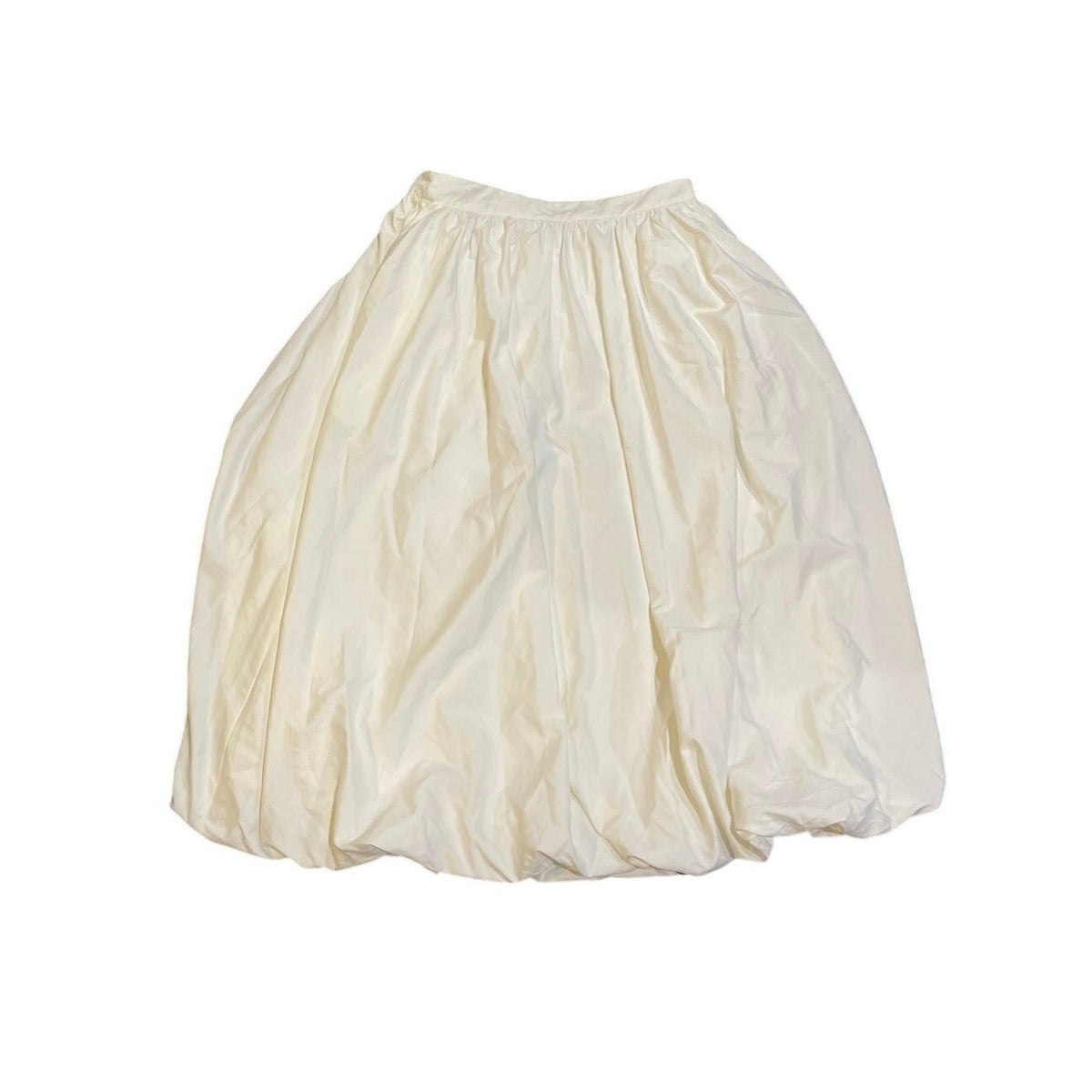 Endless Rose Off White Bubble Hem Midi Nylon Skirt SZ M Flowy Romantic Y2K