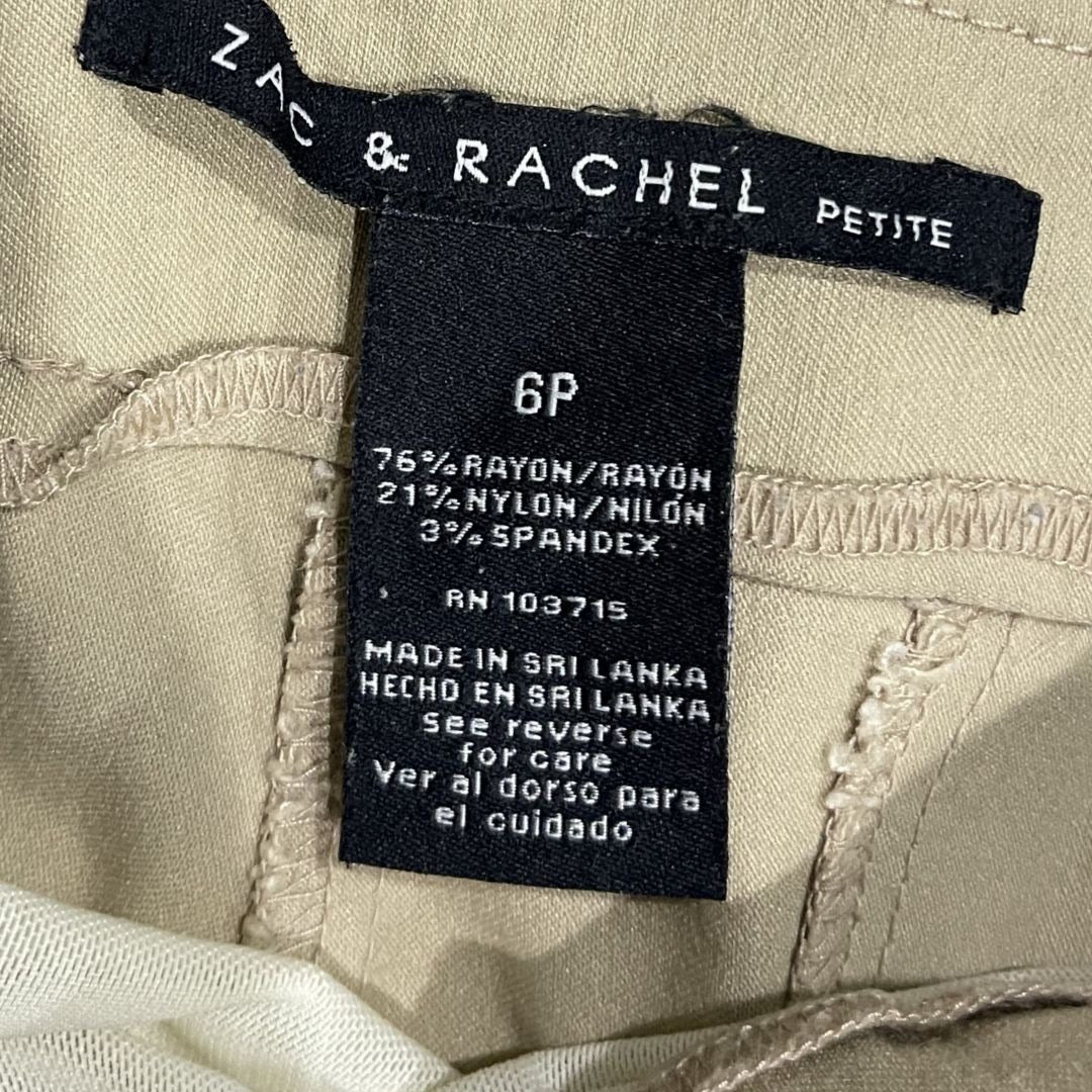 Zac & Rachel Cropped Pull on Pants Stretch Mid-rise Size 6 Petite Casual Chic