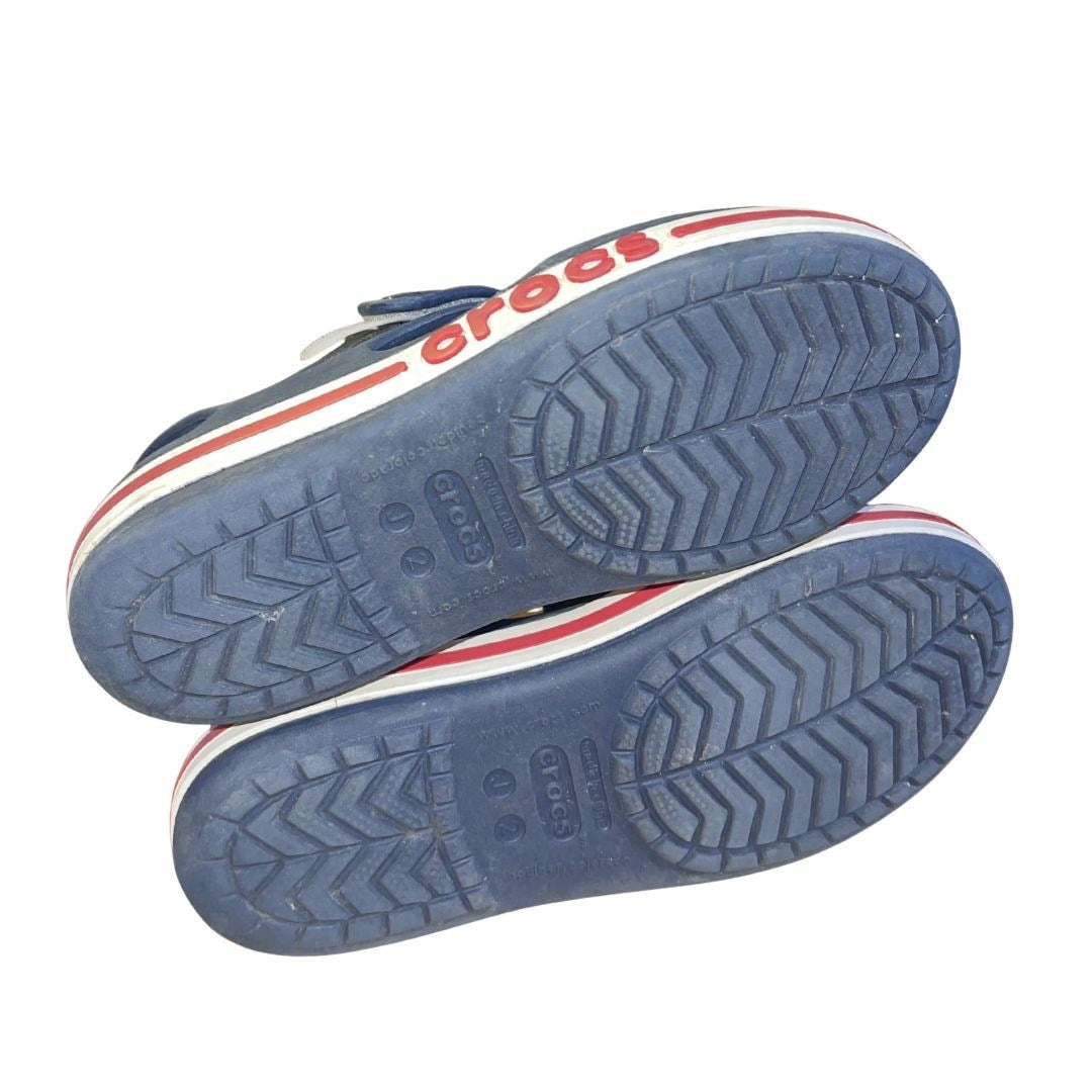 Crocs Bayaband Sandal K Hook and Loop Ankle Strap Size 2 Navy Kidscore Casual