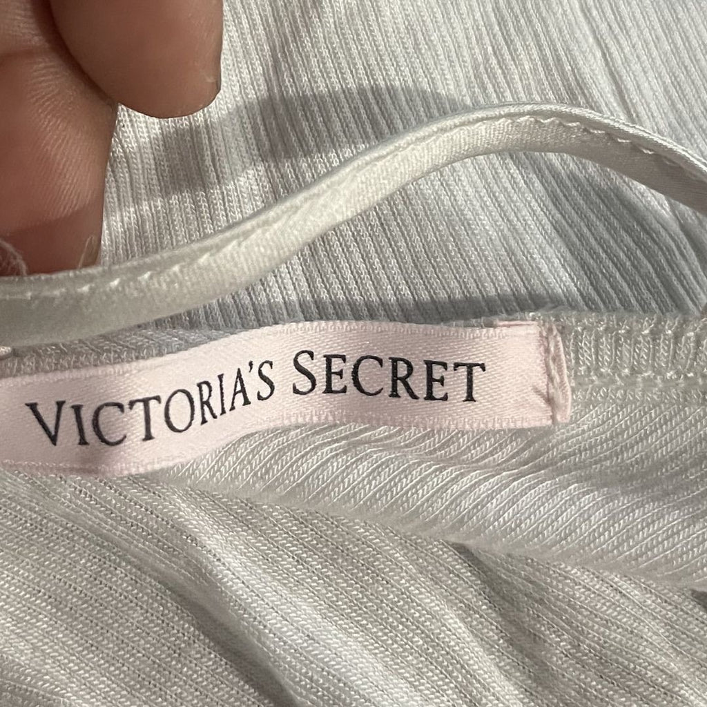 Victoria's Secret Y2K Style Lace Trim Ribbed Slip Dress Intimates Lingerie Nigh