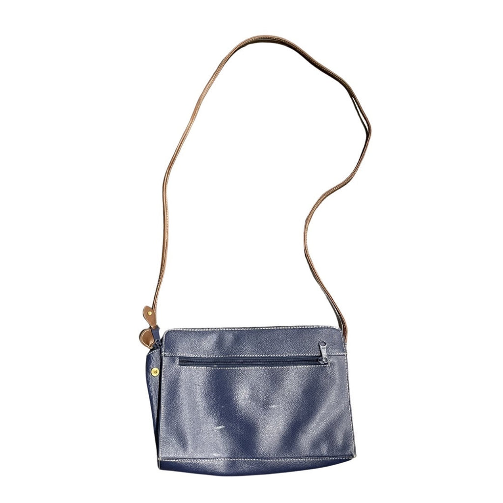 Esprit Crossbody Bag Purse Blue Tan Vintage 90s Y2K Minimalist Quiet Luxury