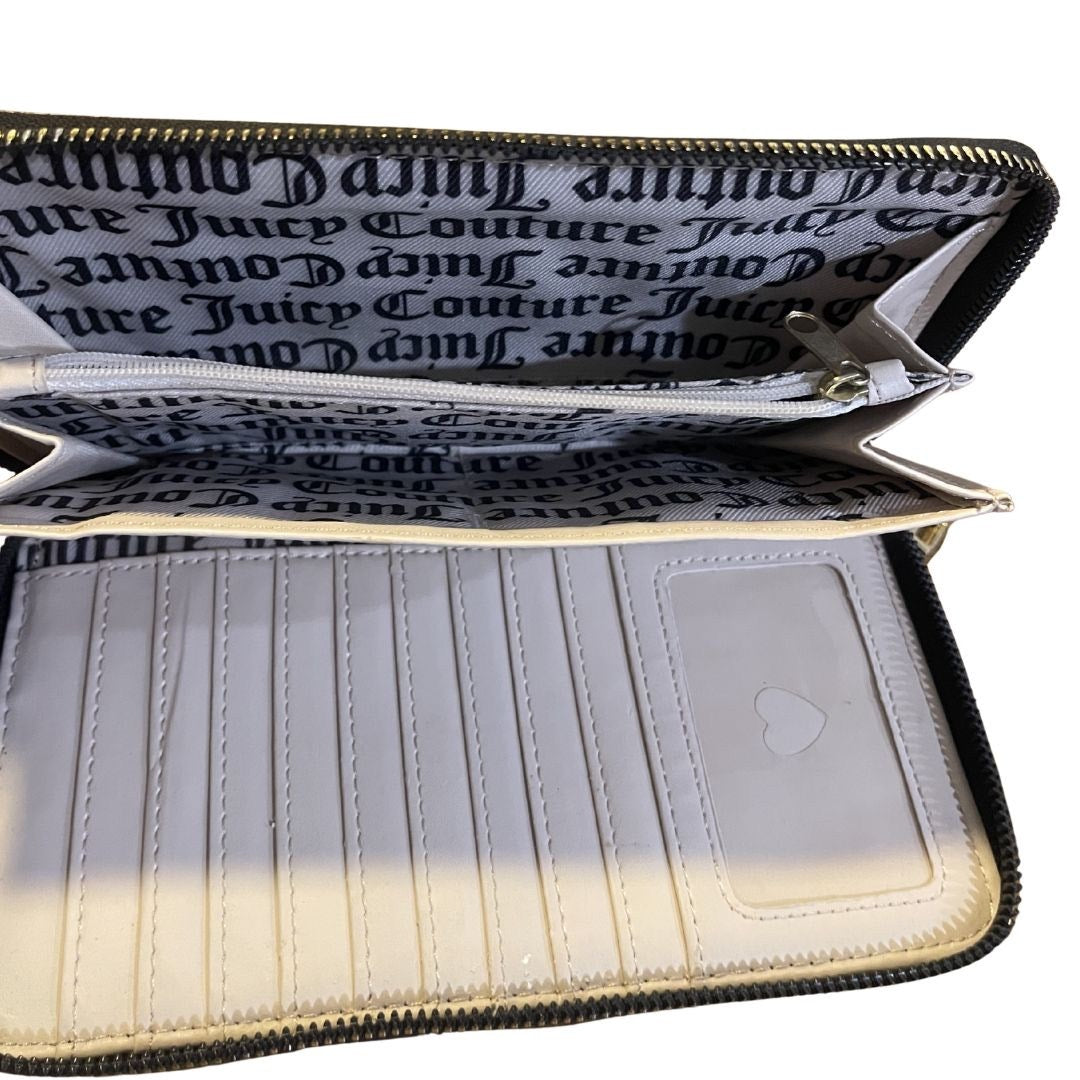 Juicy Couture Signature Monogram Zip Closure Wallet Card Holder Accessories Y2K