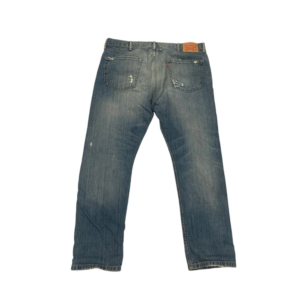Levi's 522 Medium Wash Distressed Rip Denim Jeans SZ 38x30 Streetwear