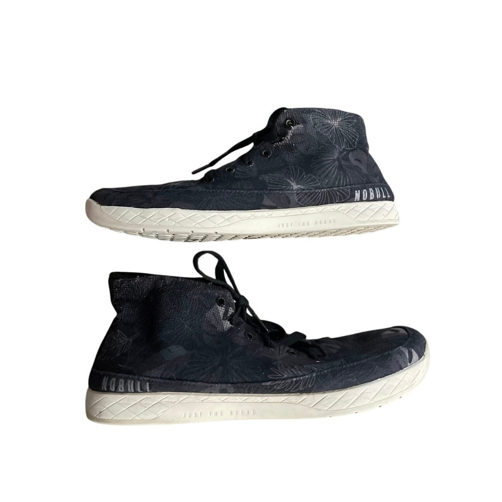 NOBULL Black Oasis Canvas Mid Trainers High Top Sneakers SZ 10.5 Athletic