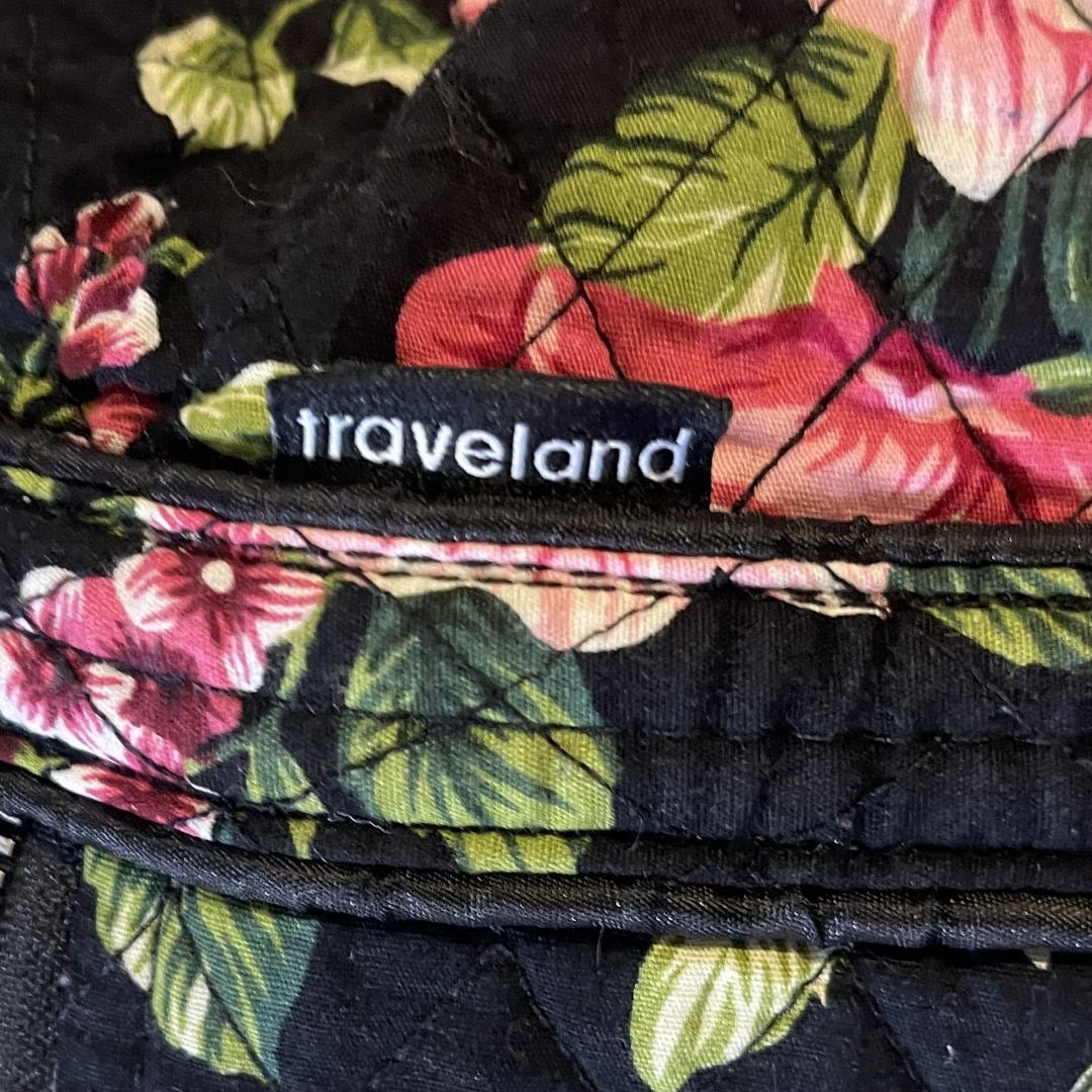Traveland Quilted Floral Rose Duffle Bag Weekender Travel Duffel Carry on