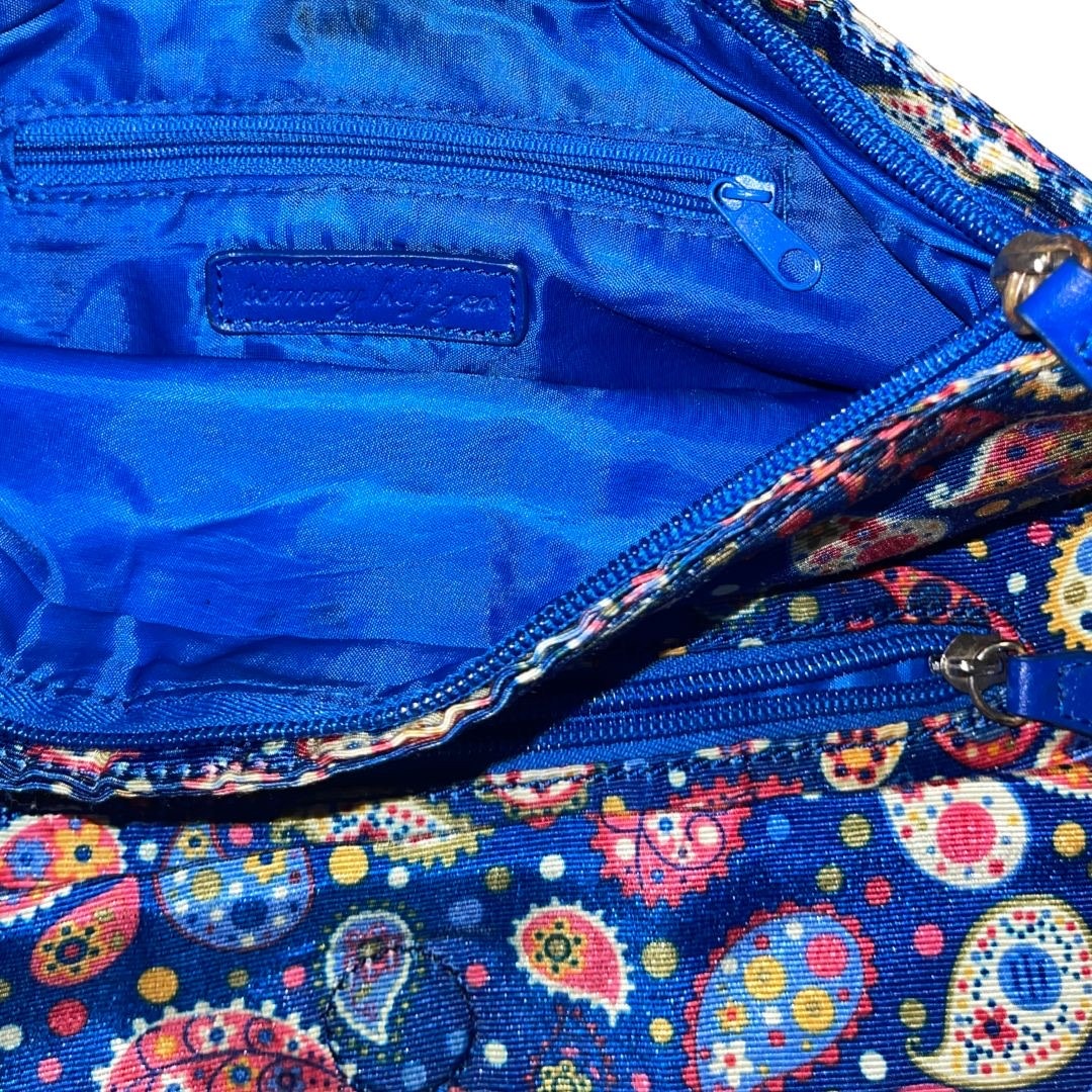 Tommy Hilfiger Double D Ring Clutch Purse Wristlet Strap Paisley Print Chic